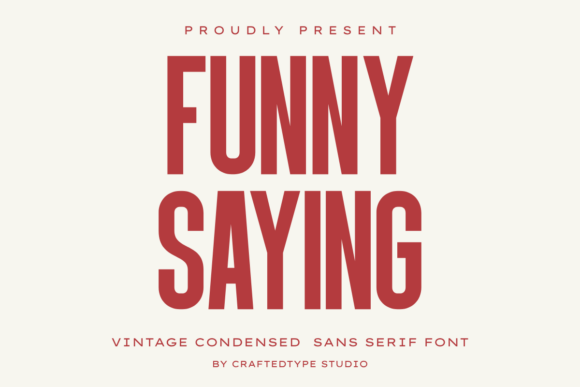 Funny Saying: A Bold Vintage Sans Serif Font for Editorial Design