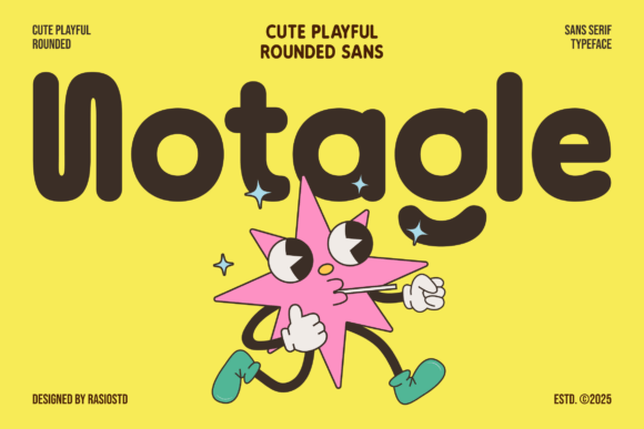 Notagle: A Cute Rounded Sans Serif Font for Handmade Labels, Invitations, and More