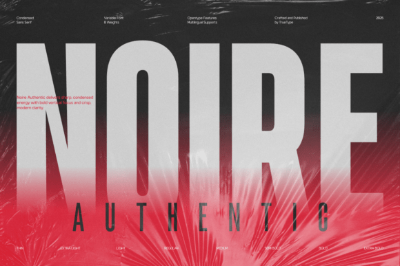 TRT Noire Authentic: A Bold Sans Serif for Cinematic Campaign Typography